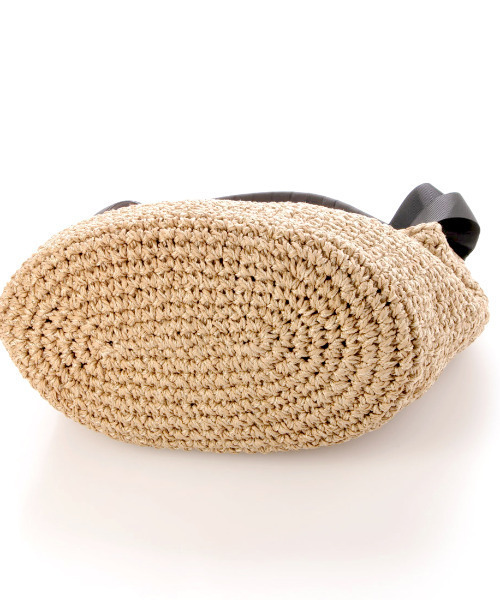 cache cache（カシュ カシュ）の「カシュカシュ cachecache / 下がりグログランクロッシェ2wayミニトート（かごバッグ・レディース・ブラック/グレー/マスタード/グリーン/ブラウン・FREE）」の8枚目の写真