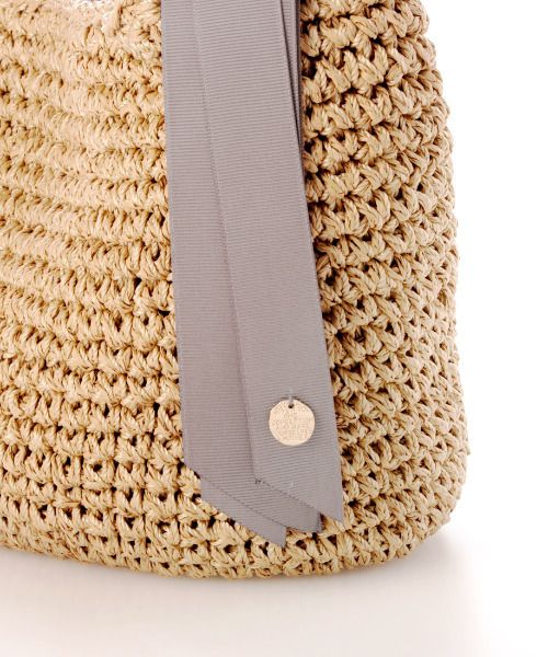 cache cache（カシュ カシュ）の「カシュカシュ cachecache / 下がりグログランクロッシェ2wayミニトート（かごバッグ・レディース・ブラック/グレー/マスタード/グリーン/ブラウン・FREE）」の16枚目の写真