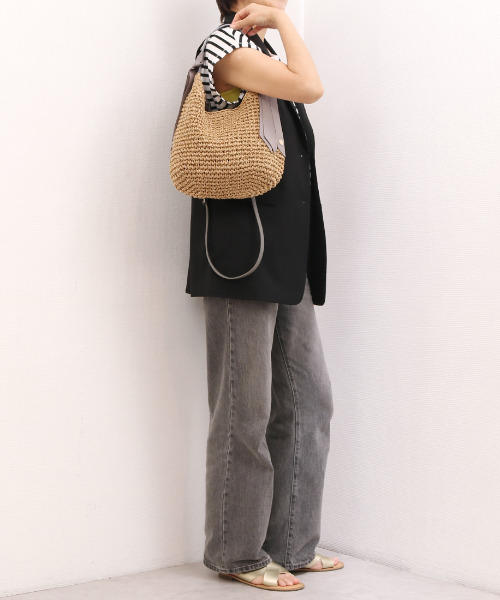 cache cache（カシュ カシュ）の「カシュカシュ cachecache / 下がりグログランクロッシェ2wayミニトート（かごバッグ・レディース・ブラック/グレー/マスタード/グリーン/ブラウン・FREE）」の20枚目の写真