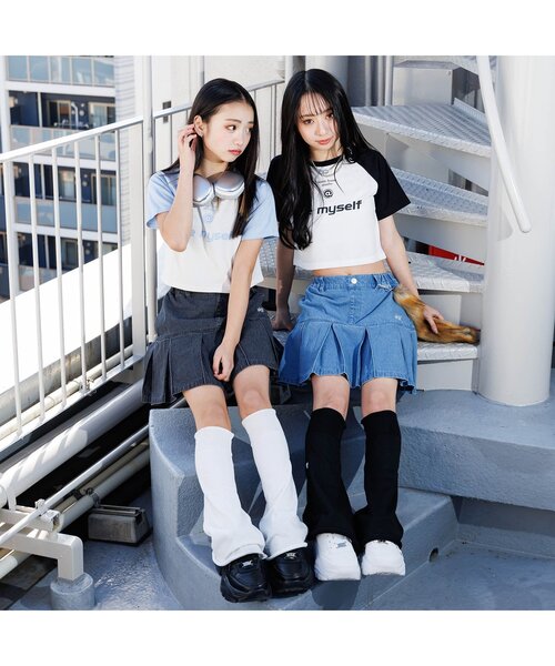 algy(アルジー)の「クロップドラグラン半袖T(Tシャツ/カットソー・キッズ・オフホワイト/サックスブルー/ブラック・MEDIUM/SMALL/X-SMALL/XX-SMALL)」の6枚目の写真