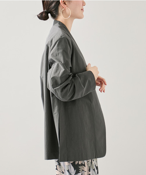 セール】ドライコットンノーカラージャケット（ノーカラージャケット