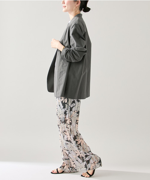 セール】ドライコットンノーカラージャケット（ノーカラージャケット