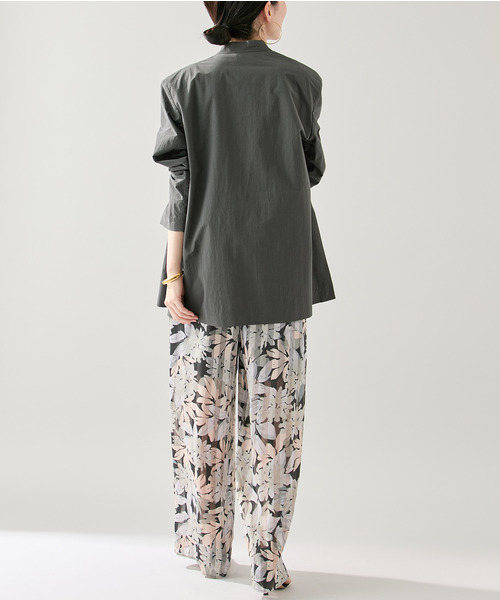 セール】ドライコットンノーカラージャケット（ノーカラージャケット