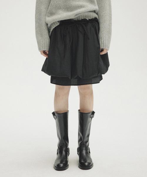 rehacer(レアセル)の「ONE COLOR Laboratory : Puff Layer Skirt / パフレイヤースカート(スカート・レディース・ブラック・FREE)」の1枚目の写真