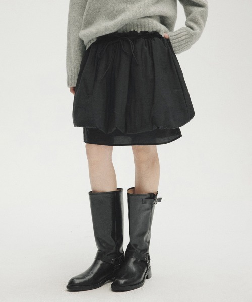 rehacer(レアセル)の「ONE COLOR Laboratory : Puff Layer Skirt / パフレイヤースカート(スカート・レディース・ブラック・FREE)」の3枚目の写真