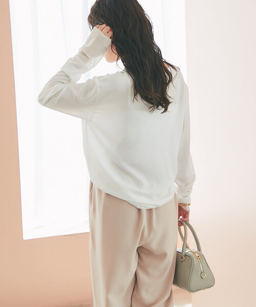 La boutique BonBon(ラブティックボンボン)の「【万能インナー】ライトストレッチジョーゼットコンビブラウス(シャツ/ブラウス・レディース・ライトグレー/ホワイト/チャコールグレー・FREE)」の12枚目の写真