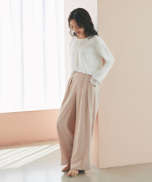 La boutique BonBon(ラブティックボンボン)の「【万能インナー】ライトストレッチジョーゼットコンビブラウス(シャツ/ブラウス・レディース・ライトグレー/ホワイト/チャコールグレー・FREE)」の15枚目の写真