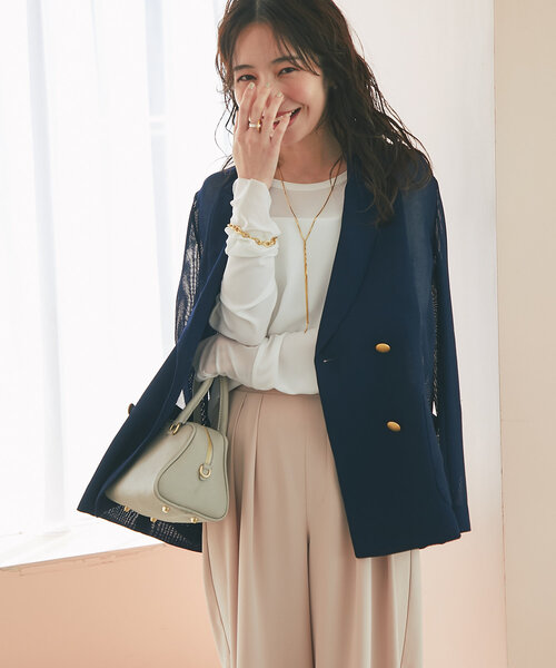 La boutique BonBon(ラブティックボンボン)の「【万能インナー】ライトストレッチジョーゼットコンビブラウス(シャツ/ブラウス・レディース・ライトグレー/ホワイト/チャコールグレー・FREE)」の18枚目の写真