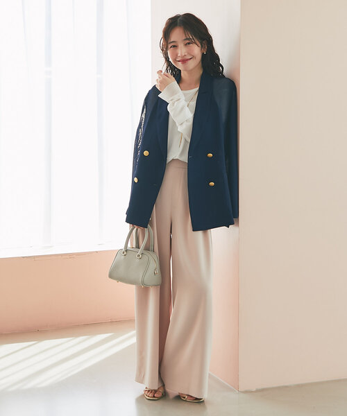 La boutique BonBon(ラブティックボンボン)の「【万能インナー】ライトストレッチジョーゼットコンビブラウス(シャツ/ブラウス・レディース・ライトグレー/ホワイト/チャコールグレー・FREE)」の19枚目の写真