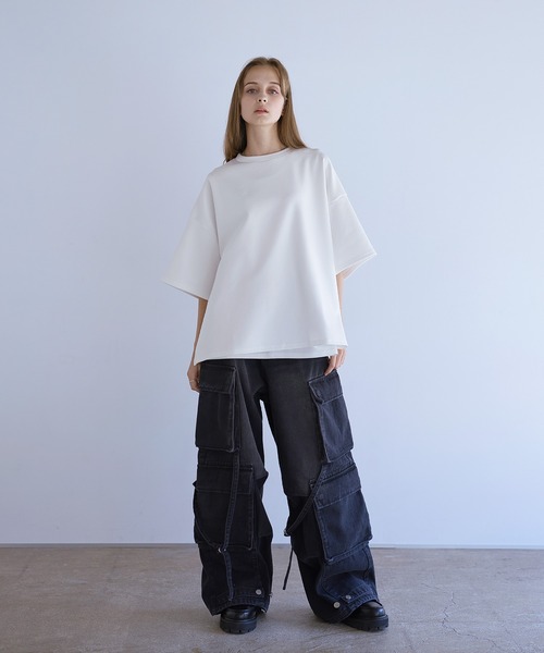 ニルズ ビッグシルエット レイヤードカットソー LILL（リル）の「サイドスリットコットンポンチビッグシルエット