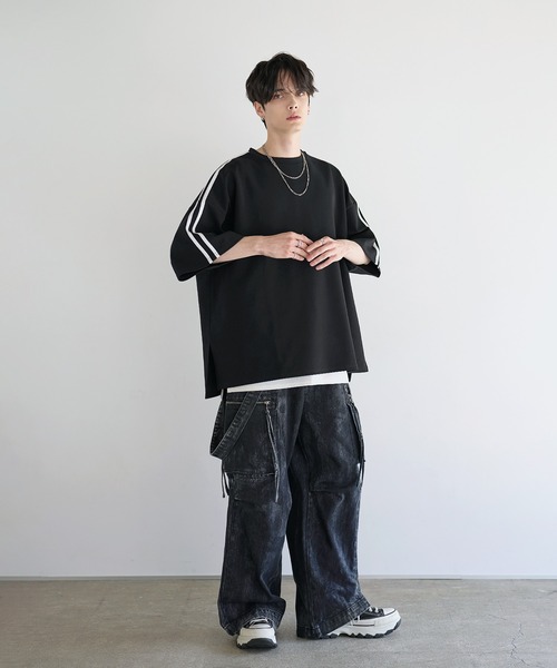 セール】サイドスリットコットンポンチビッグシルエット