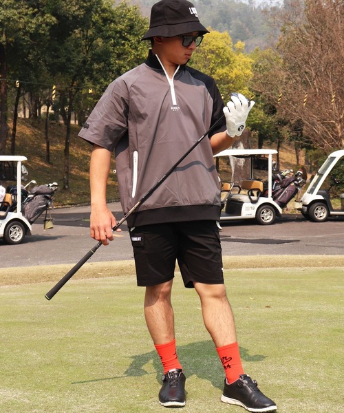 LUXE/R GOLF(ラグジュ ゴルフ)の「(RM)【LUXE/R GOLF】ストレッチ クロス ハーフジップ プルオーバー 半袖 シャツ(Tシャツ/カットソー・メンズ・グレー系/ホワイト×ブラック/ライトグレー系/ブラック×ホワイト・XL/L/M)」の5枚目の写真