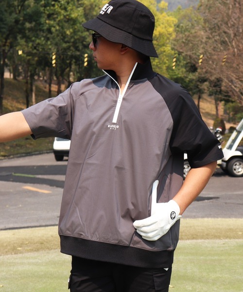 LUXE/R GOLF(ラグジュ ゴルフ)の「(RM)【LUXE/R GOLF】ストレッチ クロス ハーフジップ プルオーバー 半袖 シャツ(Tシャツ/カットソー・メンズ・グレー系/ホワイト×ブラック/ライトグレー系/ブラック×ホワイト・XL/L/M)」の7枚目の写真