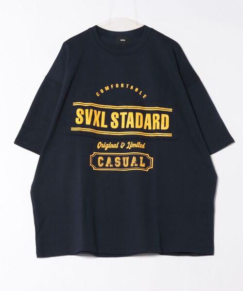 a.p.o.v.(エーピーオービー)の「a.p.o.v. ロゴパッチワーク&カレッジプリントオーバーサイズTシャツ(Tシャツ/カットソー・メンズ・ホワイト/ネイビー・ONESIZE)」の8枚目の写真