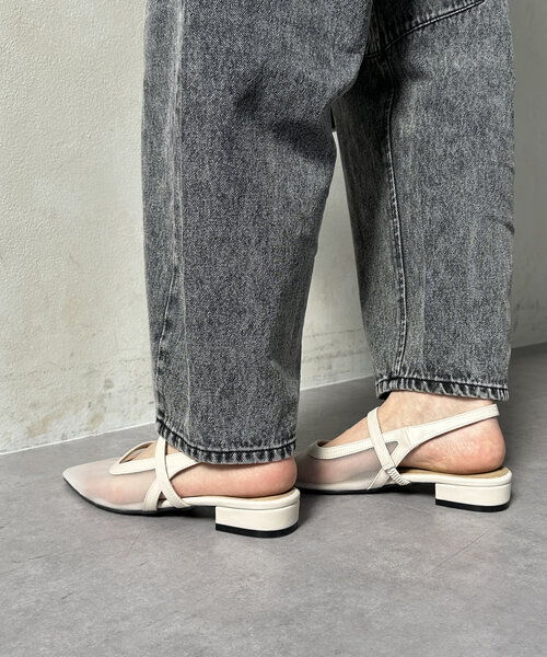 Thevon（ゼボン）の「シアーメッシュミュール（サンダル・レディース・ブラック/アイボリー・M/L）」の3枚目の写真