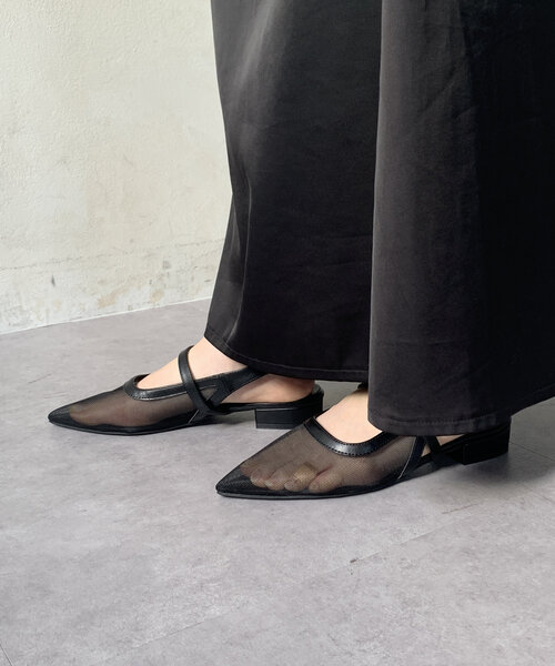 Thevon（ゼボン）の「シアーメッシュミュール（サンダル・レディース・ブラック/アイボリー・M/L）」の14枚目の写真