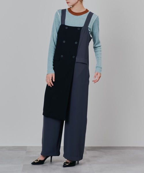 DOLLUPOOPS(ドールアップウップス)の「トレンチライク オールインワン(つなぎ/オールインワン・レディース・ブラック/チャコールグレー・38)」の1枚目の写真