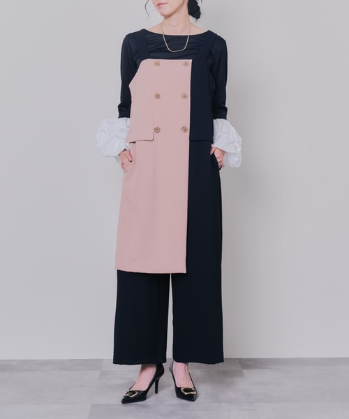 DOLLUPOOPS(ドールアップウップス)の「トレンチライク オールインワン(つなぎ/オールインワン・レディース・ブラック/チャコールグレー・38)」の2枚目の写真