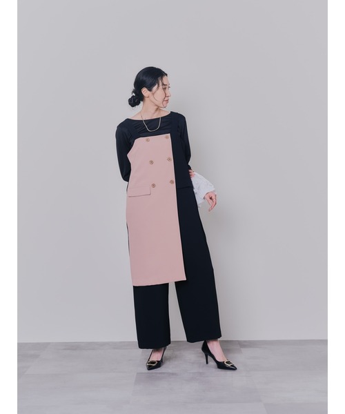 DOLLUPOOPS(ドールアップウップス)の「トレンチライク オールインワン(つなぎ/オールインワン・レディース・ブラック/チャコールグレー・38)」の4枚目の写真