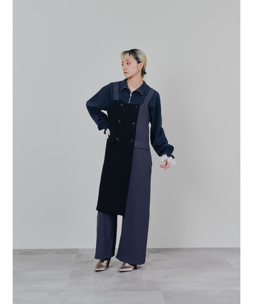 DOLLUPOOPS(ドールアップウップス)の「トレンチライク オールインワン(つなぎ/オールインワン・レディース・ブラック/チャコールグレー・38)」の5枚目の写真