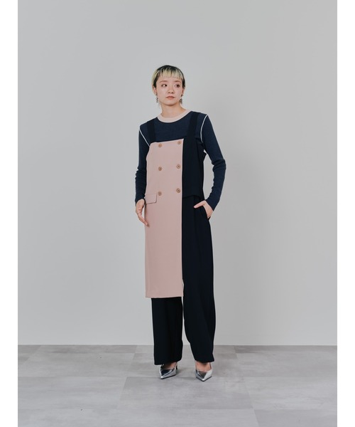 DOLLUPOOPS(ドールアップウップス)の「トレンチライク オールインワン(つなぎ/オールインワン・レディース・ブラック/チャコールグレー・38)」の3枚目の写真