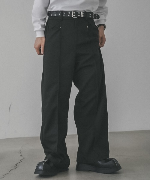 Shoowtime（ショウタイム）の「Center seam slacks pants / センターシームスラックスパンツ（スラックス・メンズ・ホワイト/ブラック・MEDIUM/LARGE/X-LARGE）」の4枚目の写真