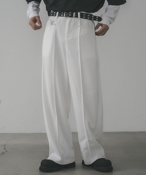 Shoowtime（ショウタイム）の「Center seam slacks pants / センターシームスラックスパンツ（スラックス・メンズ・ホワイト/ブラック・MEDIUM/LARGE/X-LARGE）」の11枚目の写真