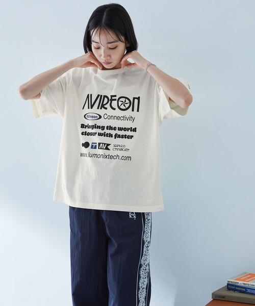 MONO-MART（モノマート）の「2WAYリバーシブル ポスターデザイングラフィック半袖Tシャツ（Tシャツ/カットソー・レディース・アイボリー/オフホワイト/ピンク系/スミクロ/ネイビー/ブラック系/オートミール・M/L）」の16枚目の写真