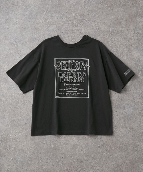 MONO-MART（モノマート）の「2WAYリバーシブル ポスターデザイングラフィック半袖Tシャツ（Tシャツ/カットソー・レディース・アイボリー/オフホワイト/ピンク系/スミクロ/ネイビー/ブラック系/オートミール・M/L）」の20枚目の写真