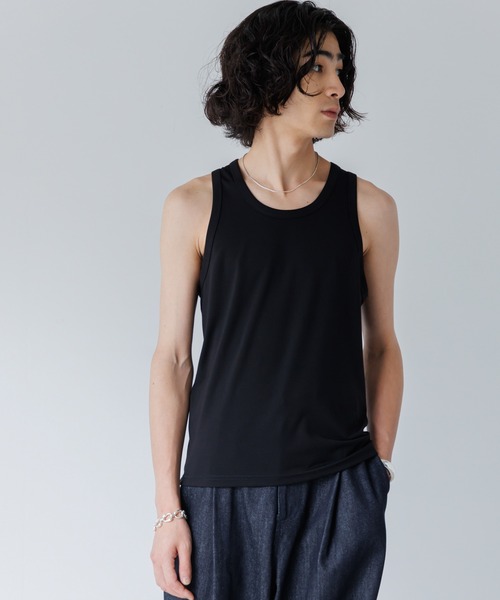 z*1様 OMM グレー ノースリーブタンクトップ M タンクトップ レディース インナー サマーニット ニット リブ