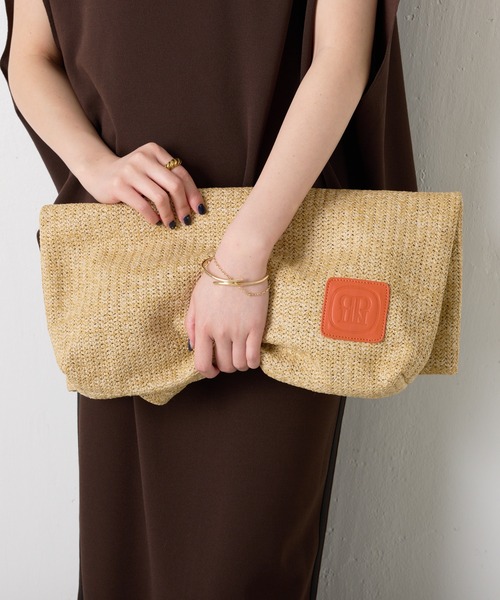 PAPILLONNER（パピヨネ）の「ラフィアビッグトート（トートバッグ・レディース・ブラック/ベージュ・FREE）」の3枚目の写真