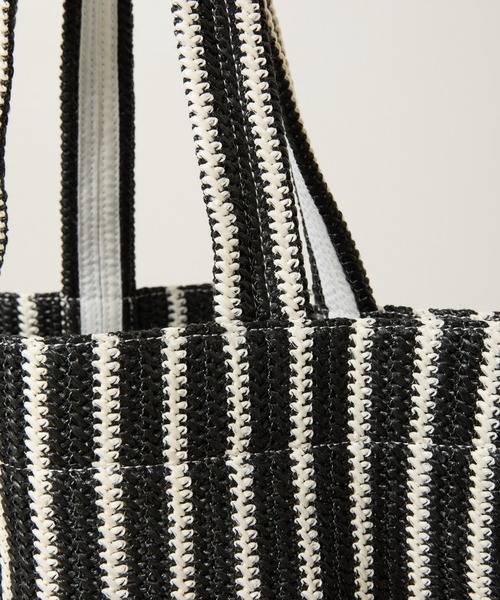 PAPILLONNER（パピヨネ）の「ラフィアビッグトート（トートバッグ・レディース・ブラック/ベージュ・FREE）」の8枚目の写真