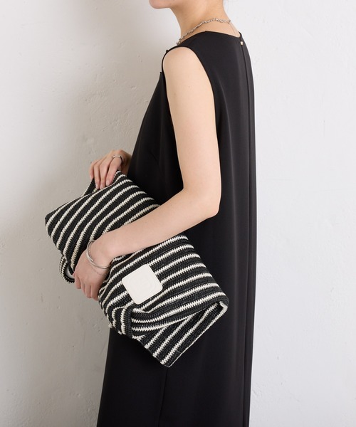 PAPILLONNER（パピヨネ）の「ラフィアビッグトート（トートバッグ・レディース・ブラック/ベージュ・FREE）」の14枚目の写真