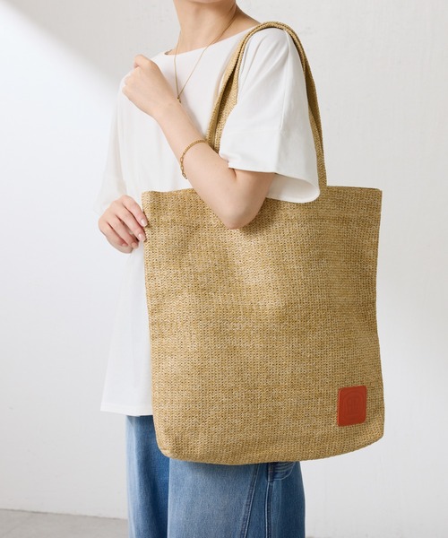 PAPILLONNER（パピヨネ）の「ラフィアビッグトート（トートバッグ・レディース・ブラック/ベージュ・FREE）」の16枚目の写真