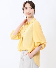 m.f.editorial（エムエフエディトリアル）の「【UVカット 高通気 イージーケア】m.f.エディトリアルレディース 袖タックかぶり スキッパーチュニック（シャツ/ブラウス）」