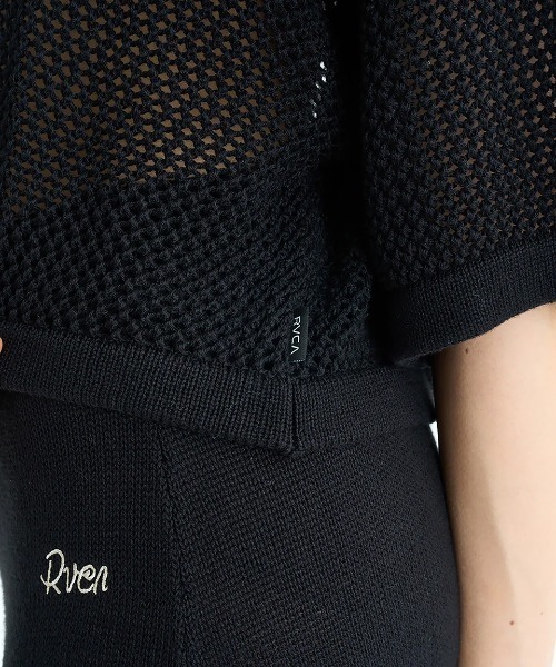 RVCA（ルーカ）の「RVCA レディース OHANA SUMMER KNIT SHIRTS セーター 【2025年夏モデル】/ルーカクロップド丈ニットシャツ（その他トップス・レディース・サンドベージュ/ブラック/ライトブルー・SMALL/MEDIUM/LARGE）」の6枚目の写真