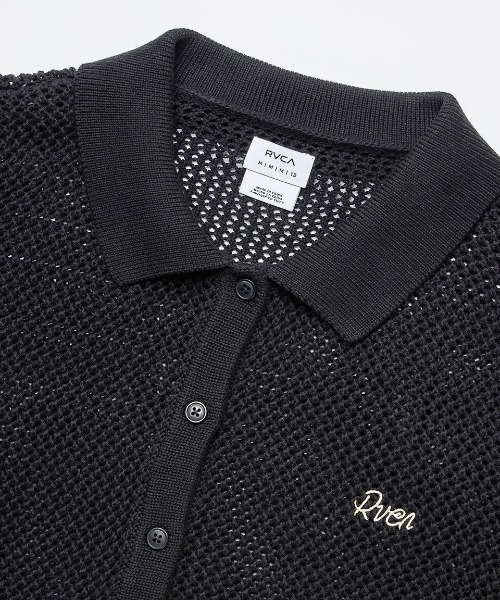 RVCA（ルーカ）の「RVCA レディース OHANA SUMMER KNIT SHIRTS セーター 【2025年夏モデル】/ルーカクロップド丈ニットシャツ（その他トップス・レディース・サンドベージュ/ブラック/ライトブルー・SMALL/MEDIUM/LARGE）」の9枚目の写真