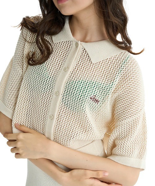 RVCA（ルーカ）の「RVCA レディース OHANA SUMMER KNIT SHIRTS セーター 【2025年夏モデル】/ルーカクロップド丈ニットシャツ（その他トップス・レディース・サンドベージュ/ブラック/ライトブルー・SMALL/MEDIUM/LARGE）」の12枚目の写真