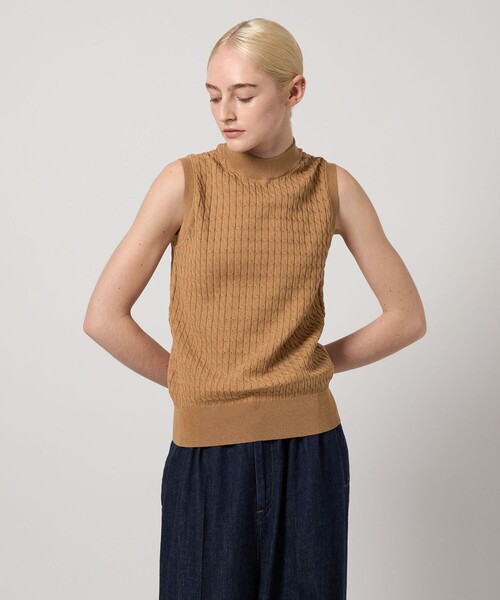 Steven Alan＞ケーブル ハイネック ノースリーブ ニット（ニット