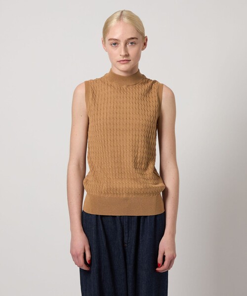 Steven Alan＞ケーブル ハイネック ノースリーブ ニット（ニット