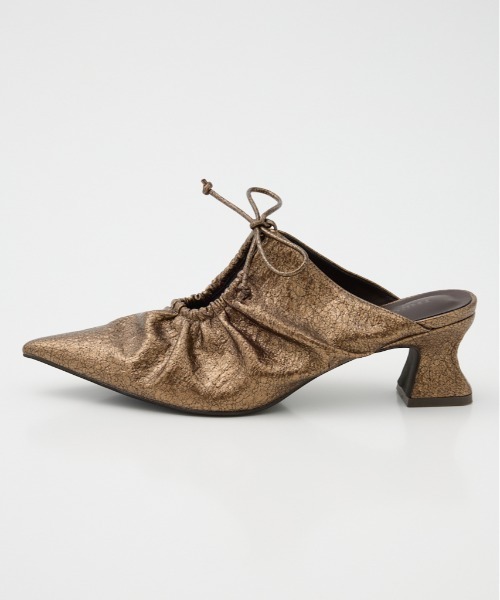 THROW by SLY（スローバイスライ）の「THROW GATHER HOLE MULE ギャザー ホール ミュール（サンダル・レディース・ゴールド/ブラック・SMALL/MEDIUM/LARGE）」の12枚目の写真