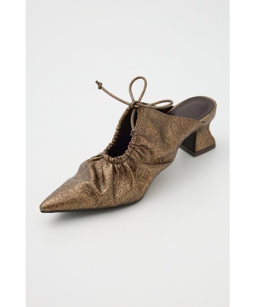 THROW by SLY（スローバイスライ）の「THROW GATHER HOLE MULE ギャザー ホール ミュール（サンダル・レディース・ゴールド/ブラック・SMALL/MEDIUM/LARGE）」の6枚目の写真