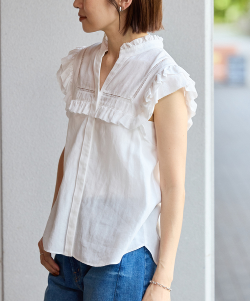 イエナ　コットンフレンチ　フリルブラウス IENA（イエナ）の「コットンフレンチフリルブラウス（シャツ