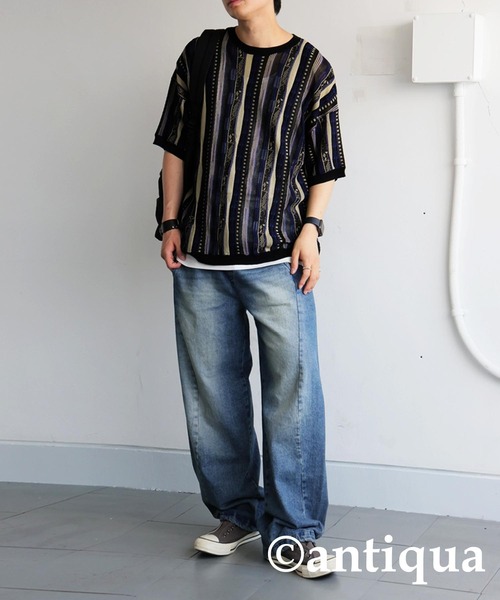 antiqua(アンティカ)の「クージーシアーニット(ニット/セーター・レディース・ブラックミックス・ONESIZE)」の12枚目の写真