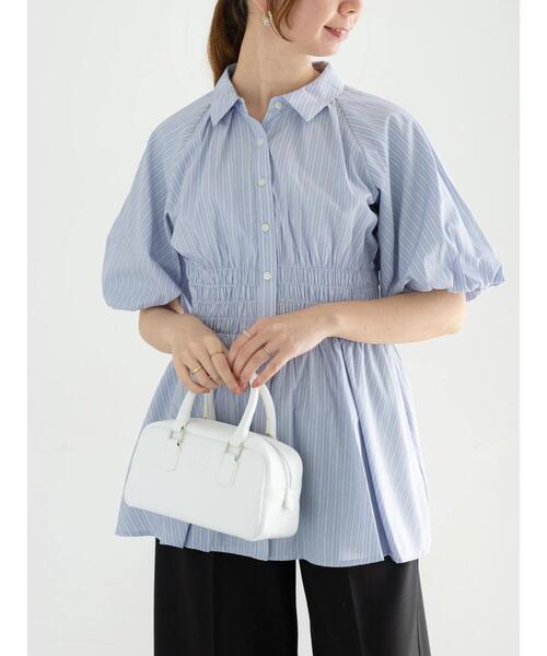 Te chichi（テチチ）の「【松井愛莉着用】バルーンスリーブシャツチュニック（シャツ/ブラウス・レディース・オフホワイト/ブルー/ネイビー・F）」の3枚目の写真