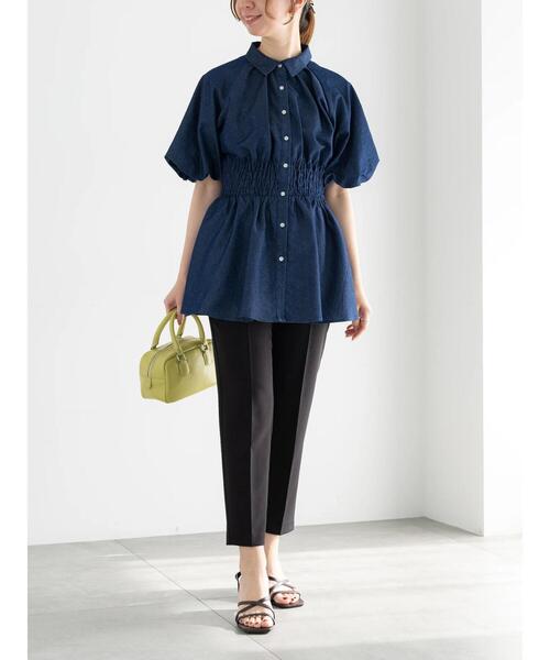 Te chichi（テチチ）の「【松井愛莉着用】バルーンスリーブシャツチュニック（シャツ/ブラウス・レディース・オフホワイト/ブルー/ネイビー・F）」の13枚目の写真