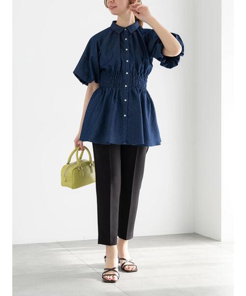Te chichi（テチチ）の「【松井愛莉着用】バルーンスリーブシャツチュニック（シャツ/ブラウス・レディース・オフホワイト/ブルー/ネイビー・F）」の14枚目の写真