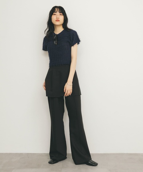 KBF(ケイビーエフ)の「『2サイズ展開』スカートレイヤードフレアパンツ(その他パンツ・レディース・ブラック/チャコールグレー/ベージュ・36/38)」の17枚目の写真