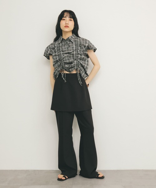 KBF(ケイビーエフ)の「『2サイズ展開』スカートレイヤードフレアパンツ(その他パンツ・レディース・ブラック/チャコールグレー/ベージュ・36/38)」の20枚目の写真