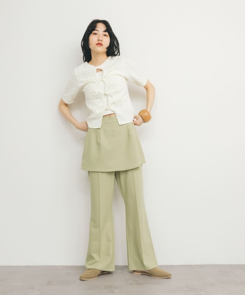 KBF(ケイビーエフ)の「『2サイズ展開』スカートレイヤードフレアパンツ(その他パンツ・レディース・ブラック/チャコールグレー/ベージュ・36/38)」の22枚目の写真